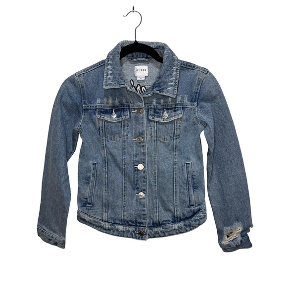 Guess Girls Patchwork Denim Jacket - American Dream - Picture 2 of 10